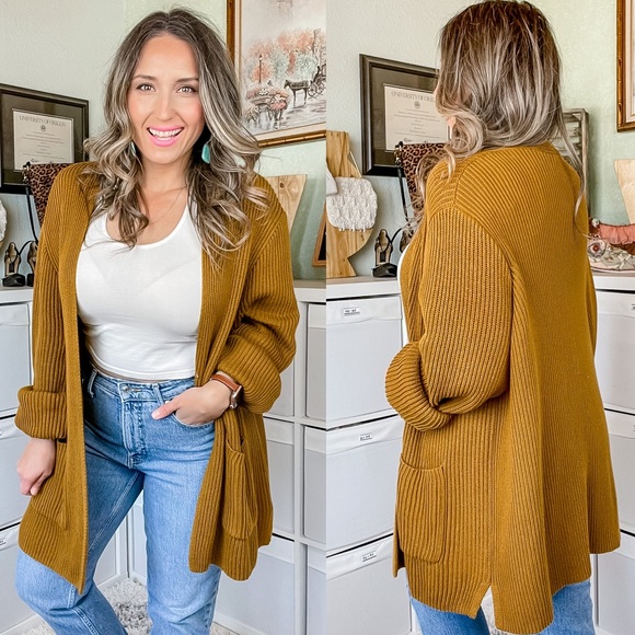 Madewell Sweaters - Madewell Orange Nolan Ribbed Cardigan Size 3X